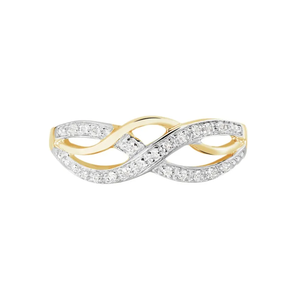 Bague Vaguelette Or Jaune Diamant