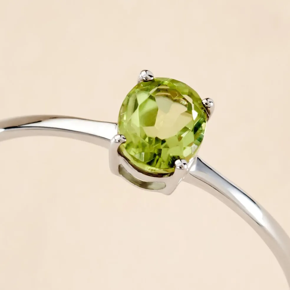 Bague Valentino Or Blanc Péridot