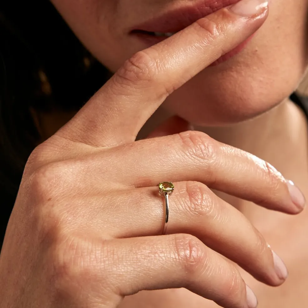 Bague Valentino Or Blanc Péridot