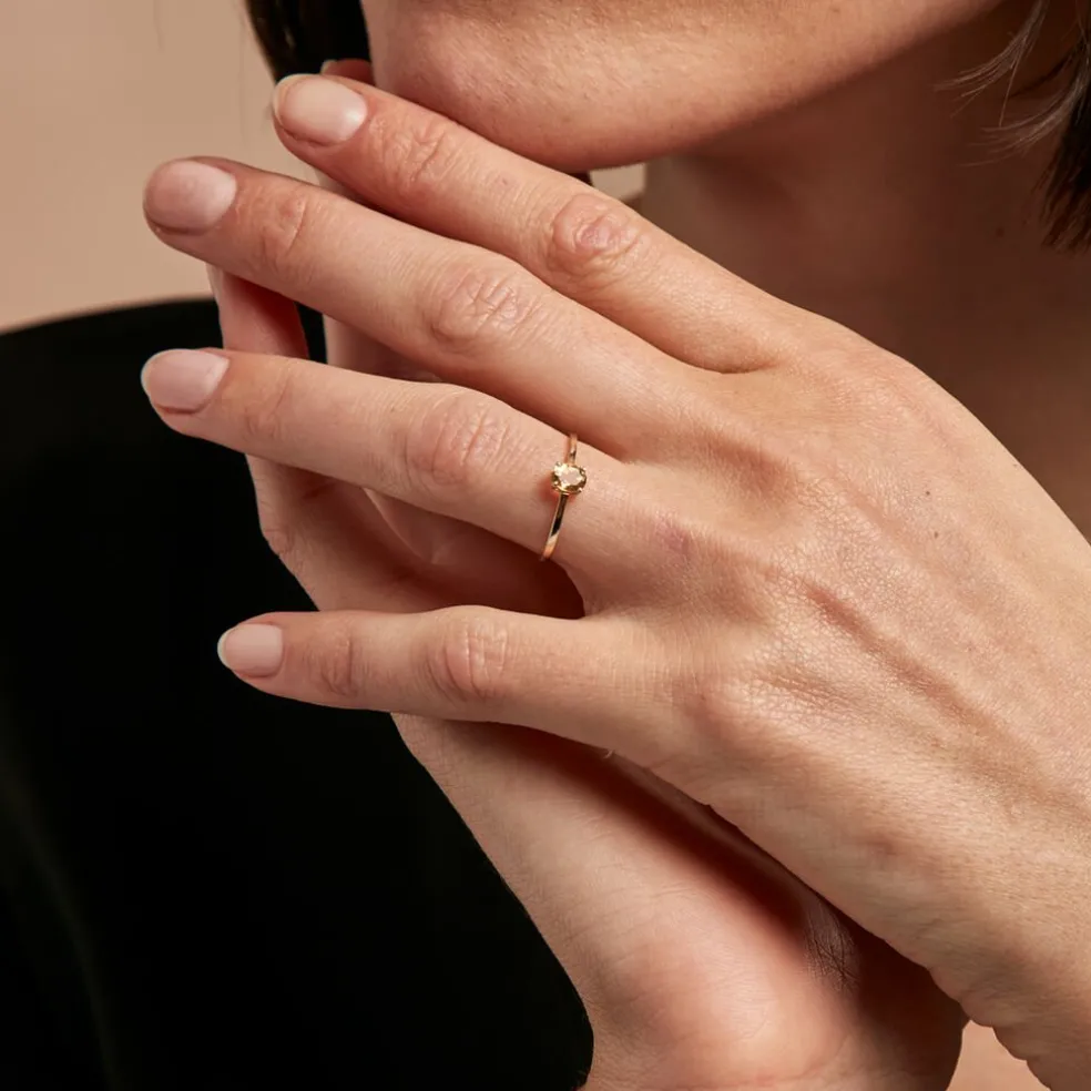 Bague Valentino Or Jaune Citrine