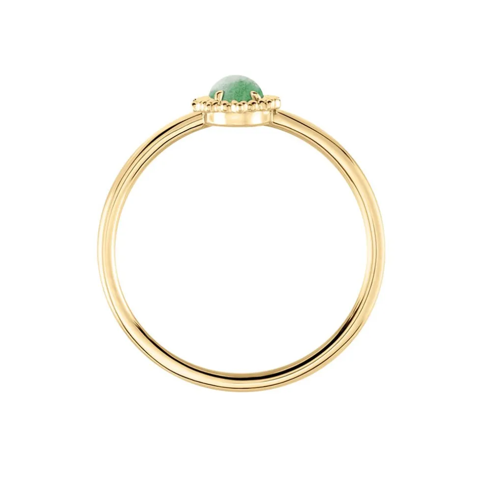 Bague Vintage Love Plaqué Or Jaune Aventurine