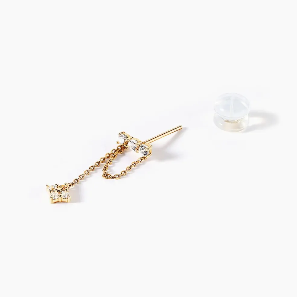 Bijou D'oreille Unitaire Costica Or Jaune Oxyde De Zirconium