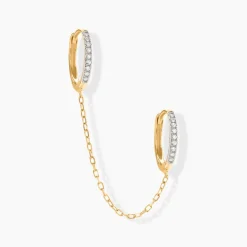 Bijou D'oreille Unitaire Feliciano Or Jaune Diamant