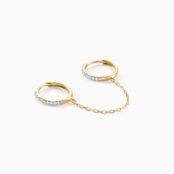 Bijou D'oreille Unitaire Feliciano Or Jaune Diamant