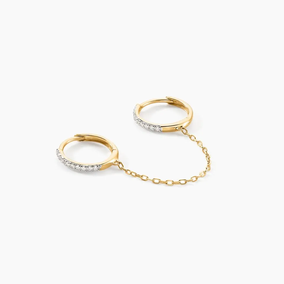 Bijou D'oreille Unitaire Feliciano Or Jaune Diamant