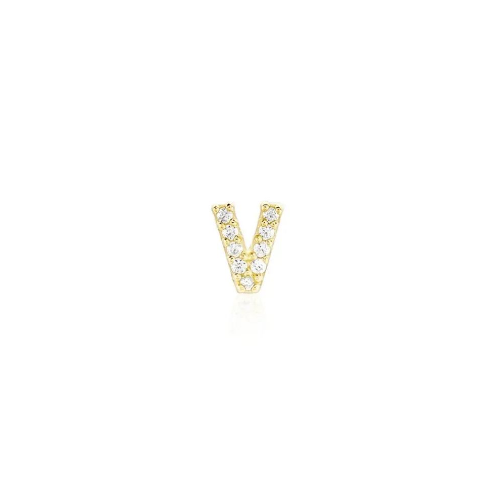 Boucle D'oreille Puce Unitaire Jodoca Or Jaune Oxyde De Zirconium