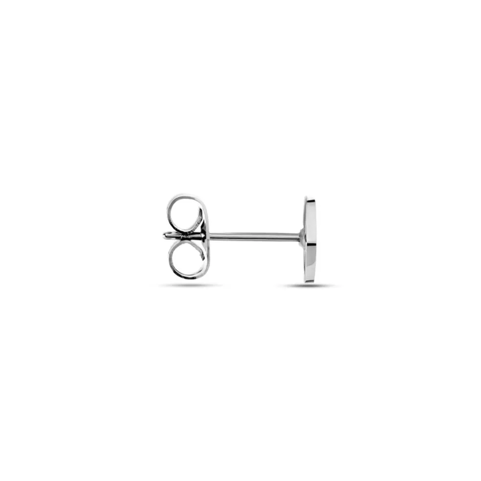 Boucle D'oreille Puce Unitaire Unitaire Kole Acier Blanc