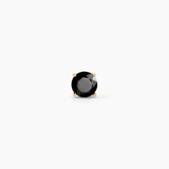 Boucle D'oreille Puce Unitaire Adam Plaqué Or Jaune Oxyde De Zirconium