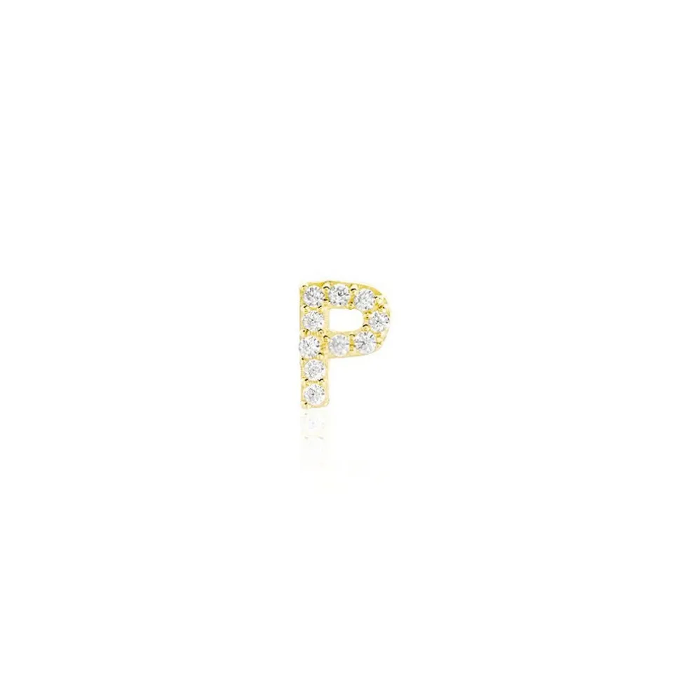 Boucle D'oreille Puce Unitaire Jodoca Or Jaune Oxyde De Zirconium