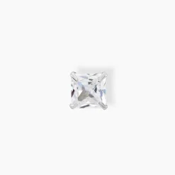 Boucle D'oreille Puce Unitaire Paco Argent Blanc Oxyde De Zirconium