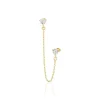 Boucle D'oreille Unitaire Pendante Viviette Or Jaune Oxyde