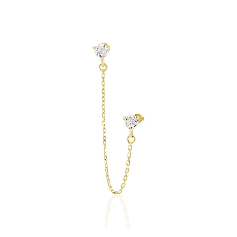 Boucle D'oreille Unitaire Pendante Viviette Or Jaune Oxyde