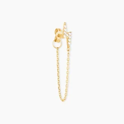 Boucle D'oreille Unitaire Fionola Or Jaune Oxyde De Zirconium