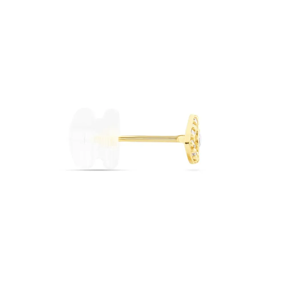 Boucles D'oreille Puce Unitaire Oya Or Jaune Oxyde De Zirconium