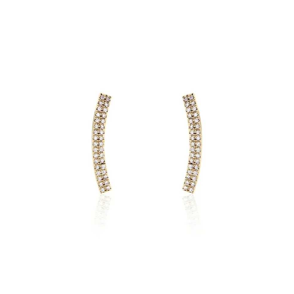 Boucles D'oreilles Grimpantes Jennyferine Plaqué Or Jaune Oxydes