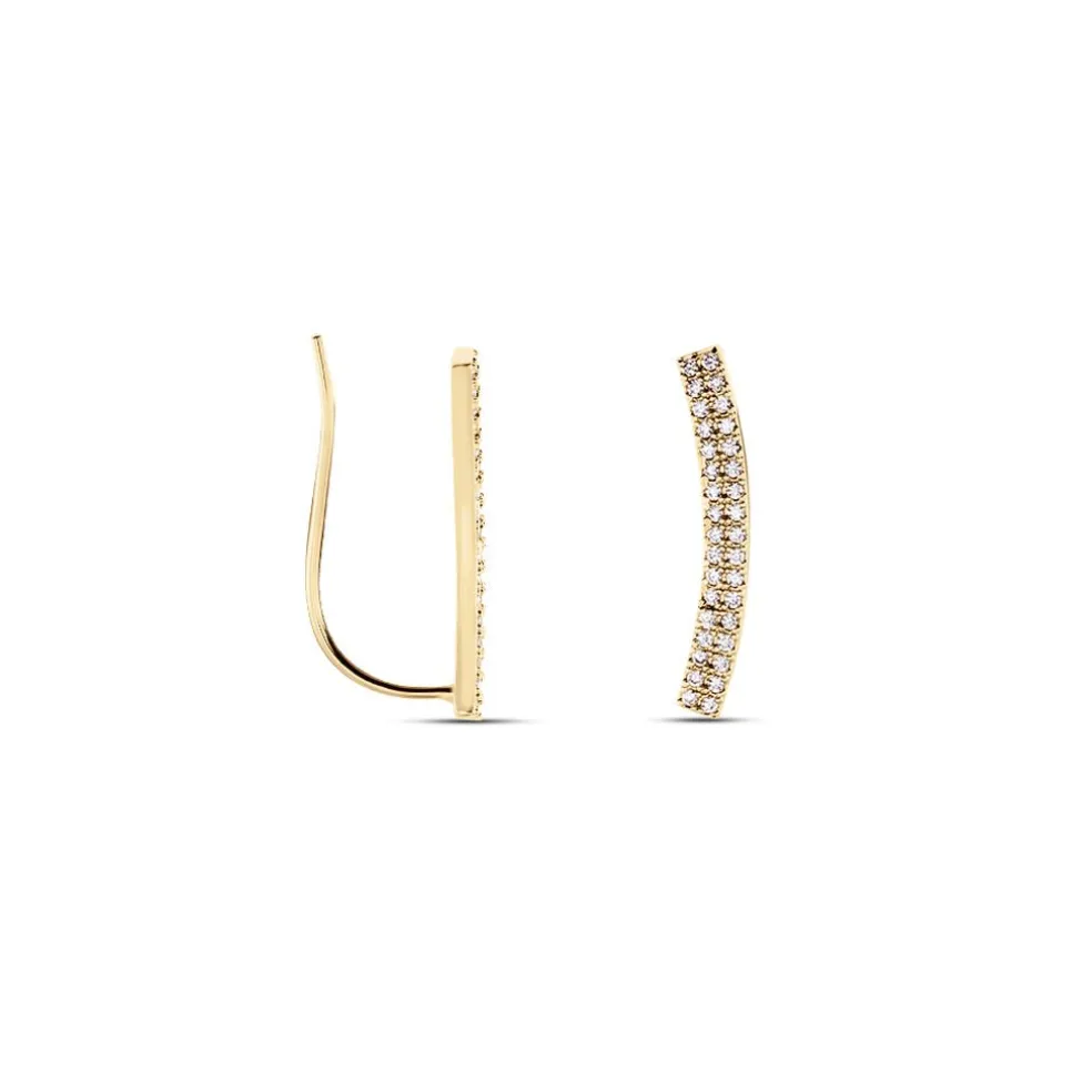 Boucles D'oreilles Grimpantes Jennyferine Plaqué Or Jaune Oxydes