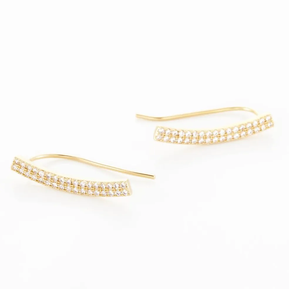 Boucles D'oreilles Grimpantes Jennyferine Plaqué Or Jaune Oxydes