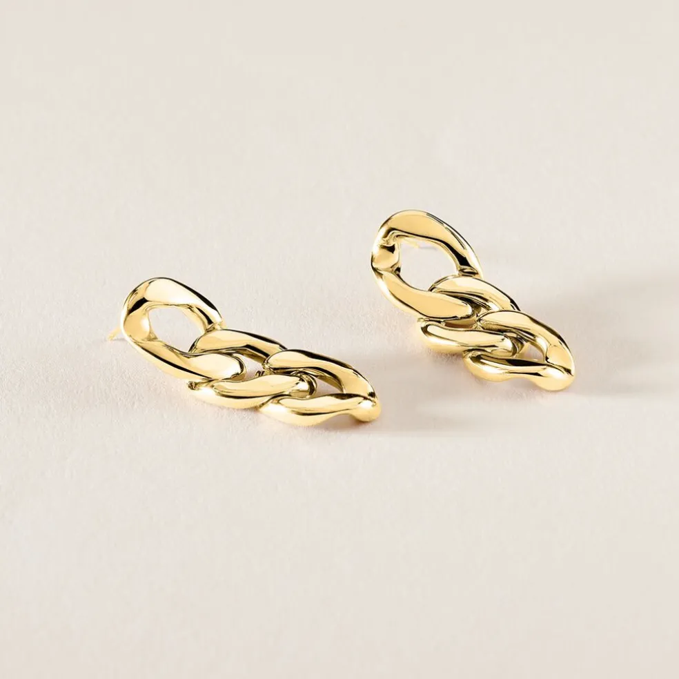 Boucles D'oreilles Hera Pendantes Acier Doré