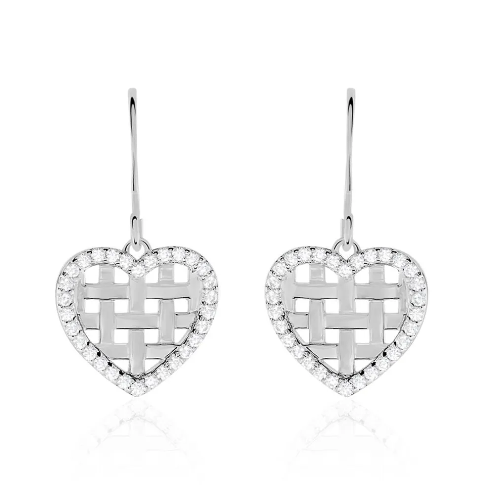Boucles D'oreilles Pendantes Argent Helenius Oxyde De Zirconium