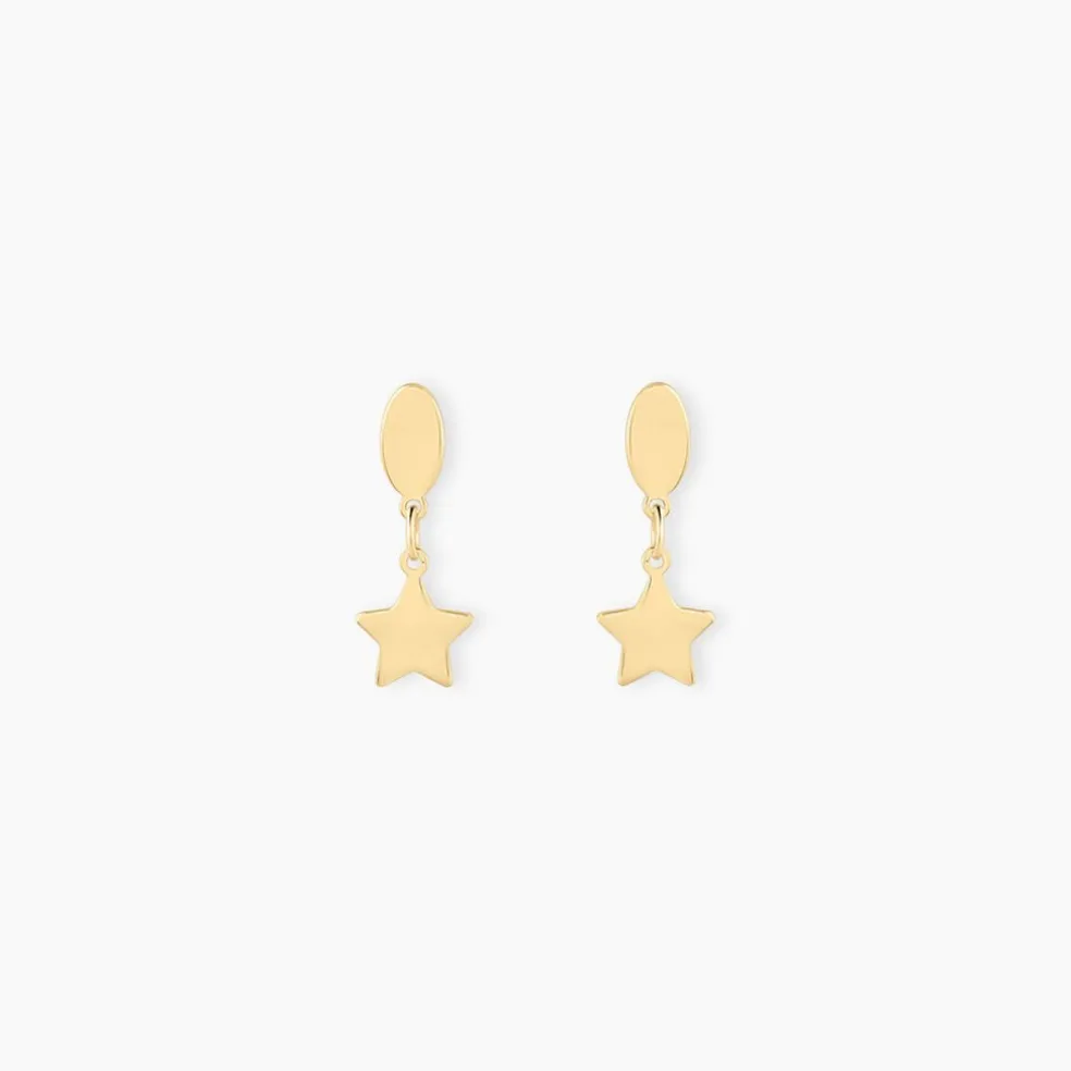 Boucles D'oreilles Pendantes Alphonsine Etoile Or Jaune