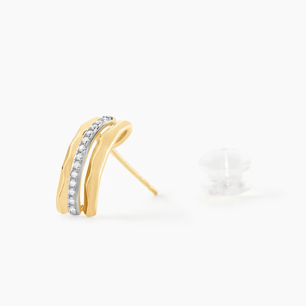 Boucles D'oreilles Pendantes Allyson Or Jaune Oxyde De Zirconium
