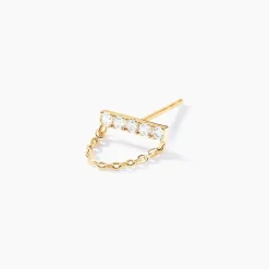 Boucles D'oreilles Pendantes Bartolomeo Or Jaune Oxyde De Zirconium