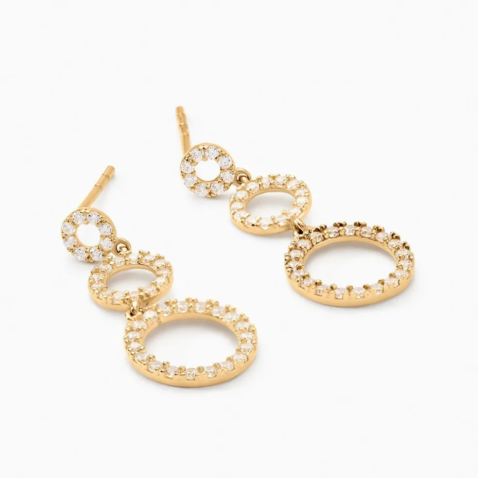 Boucles D'oreilles Pendantes Camron Or Jaune Oxyde De Zirconium