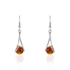 Boucles D'oreilles Pendantes Argent Blanc Simona Ambre