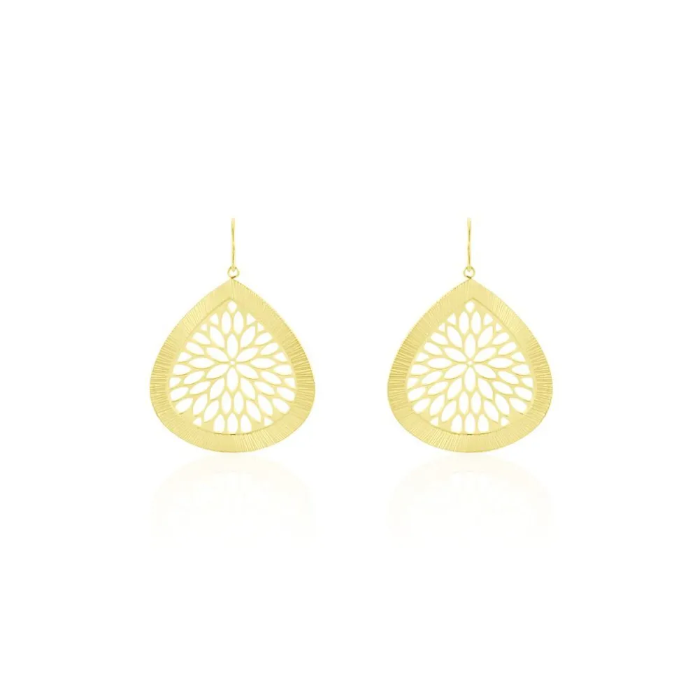 Boucles D'oreilles Pendantes Acier Doré Iwona