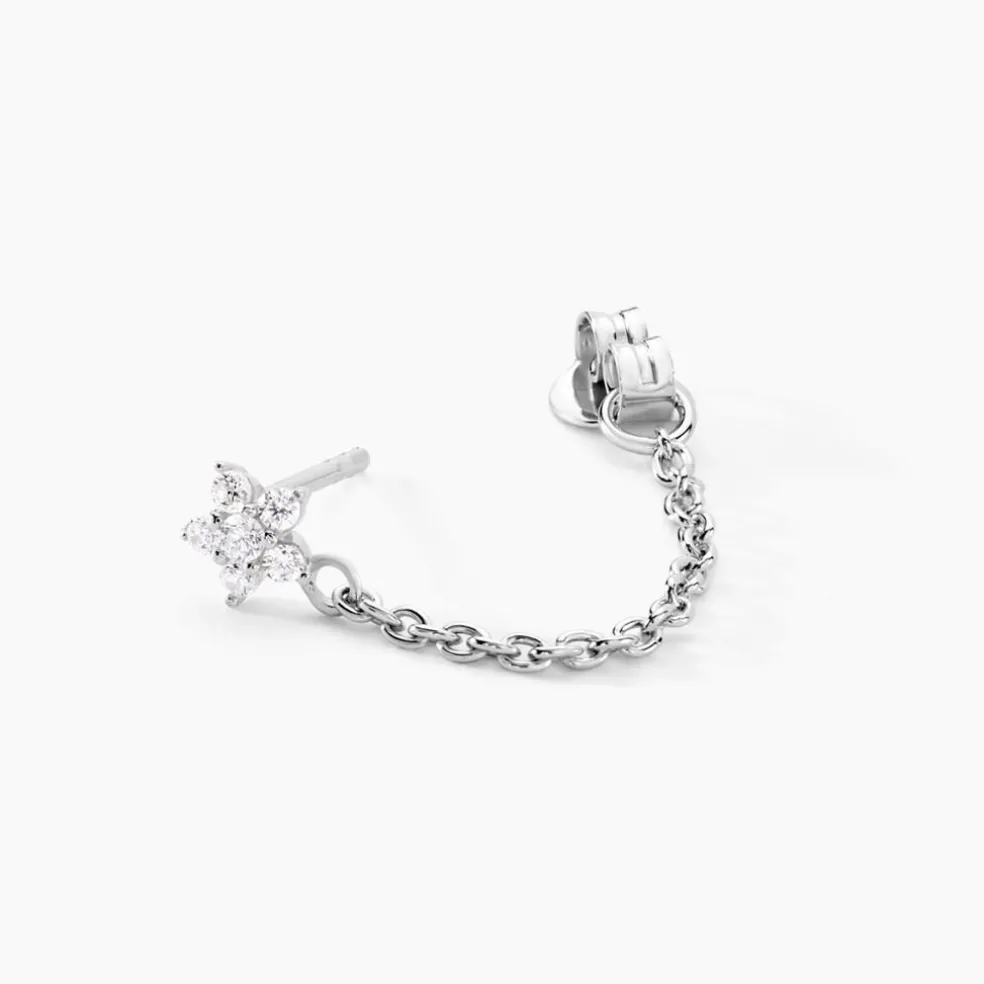 Boucles D'oreilles Pendantes Argent Blanc Tamako Oxydes De Zirconium