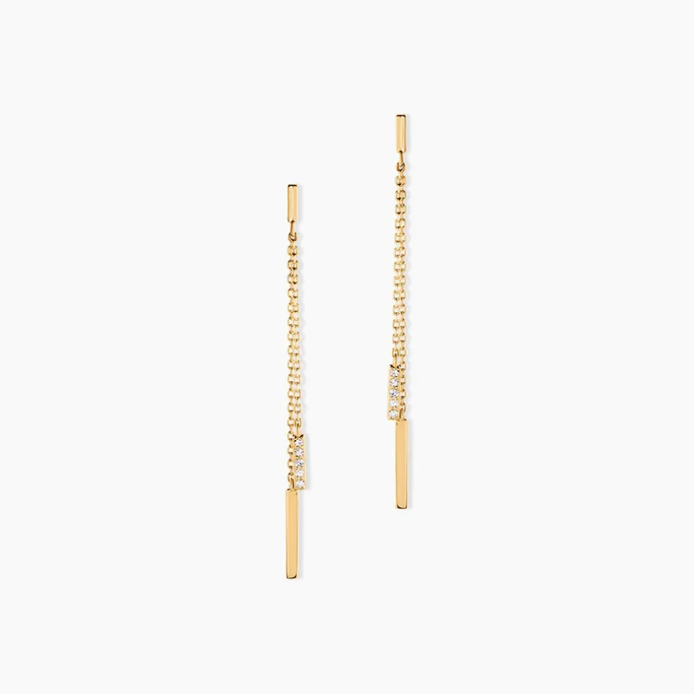 Boucles D'Oreilles Pendantes Ainhoaa Or Jaune Diamant