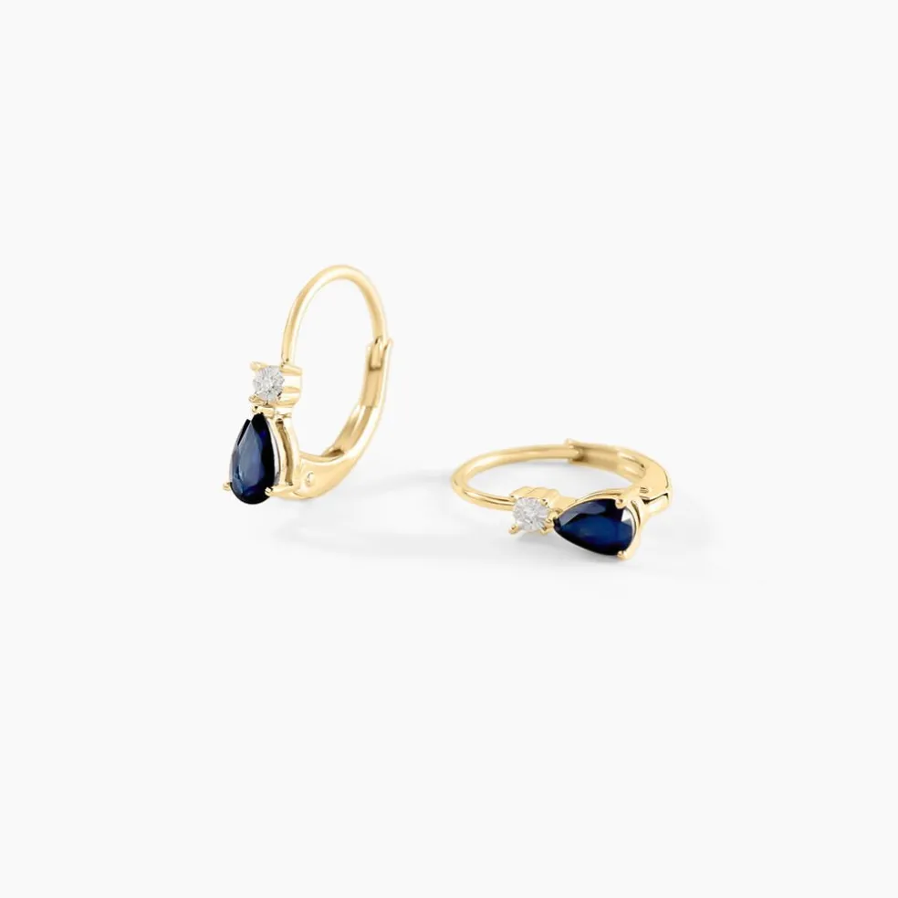 Boucles D'oreilles Pendantes Blossom Saphir