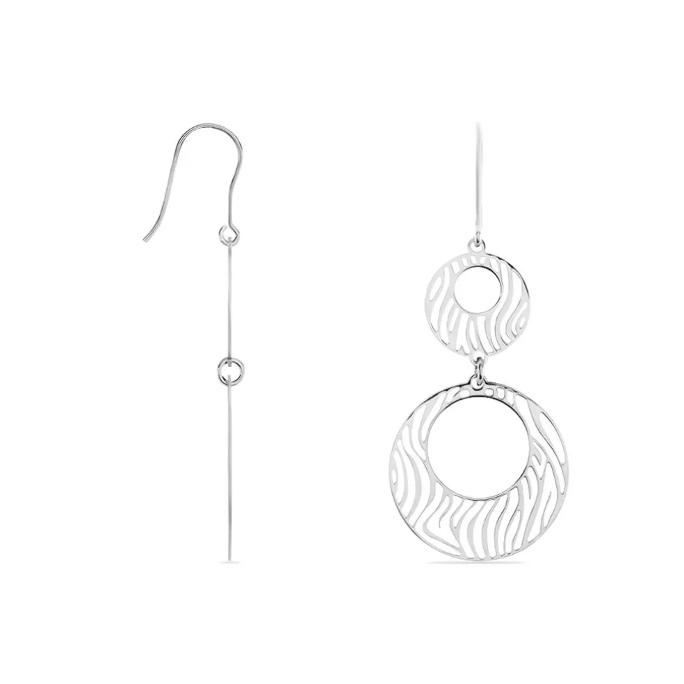 Boucles D'oreilles Pendantes Africa Argent Blanc