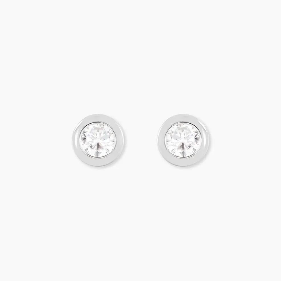 Boucles D'oreilles Pendantes Abha Argent Blanc Oxyde De Zirconium