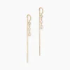 Boucles D'oreilles Pendantes Akoni Plaqué Or Jaune Oxyde De Zirconium