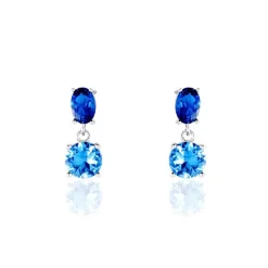 Boucles D'oreilles Pendantes Argent Blanc Brenna Oxydes De Zirconium