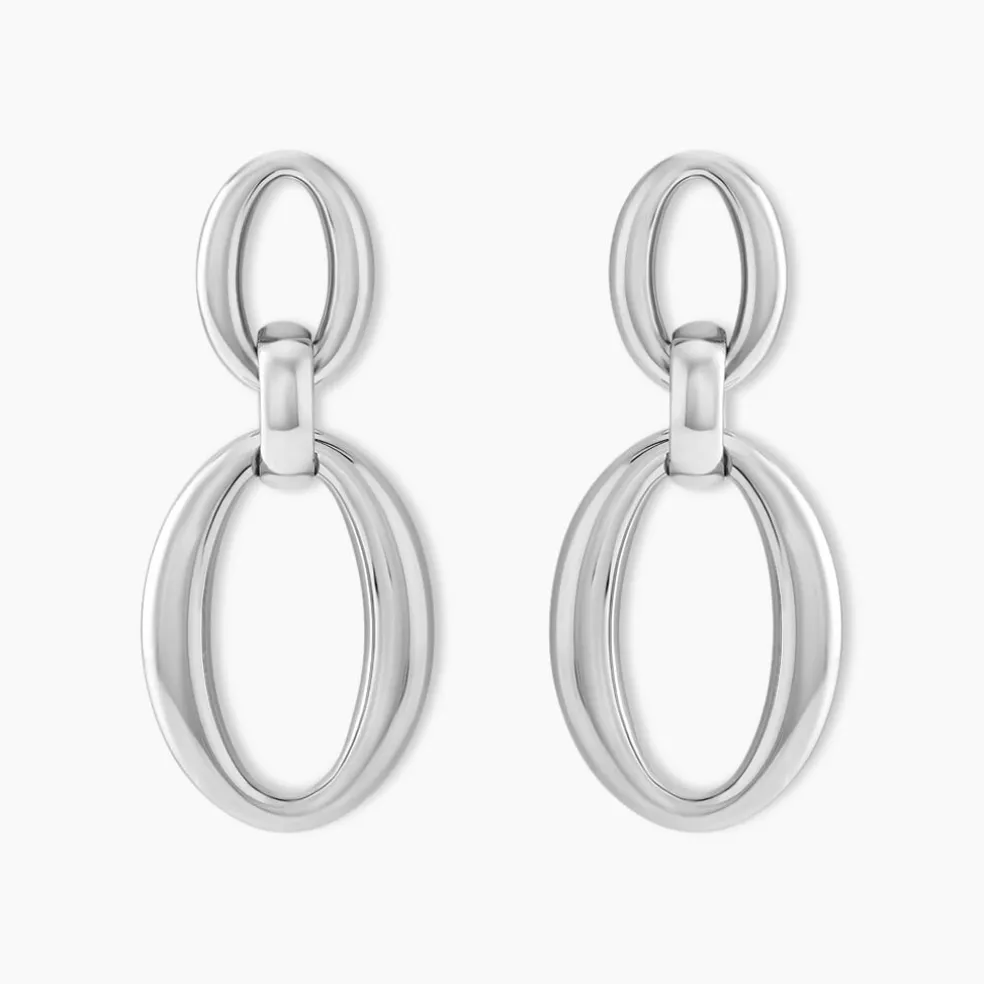 Boucles D'oreilles Pendantes Zeilah Acier Blanc