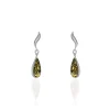 Boucles D'oreilles Pendantes Argent Blanc Odilon Ambre