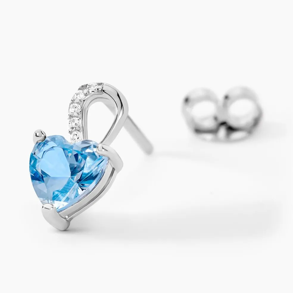 Boucles D'oreilles Puces Atieno Argent Blanc Oxyde De Zirconium