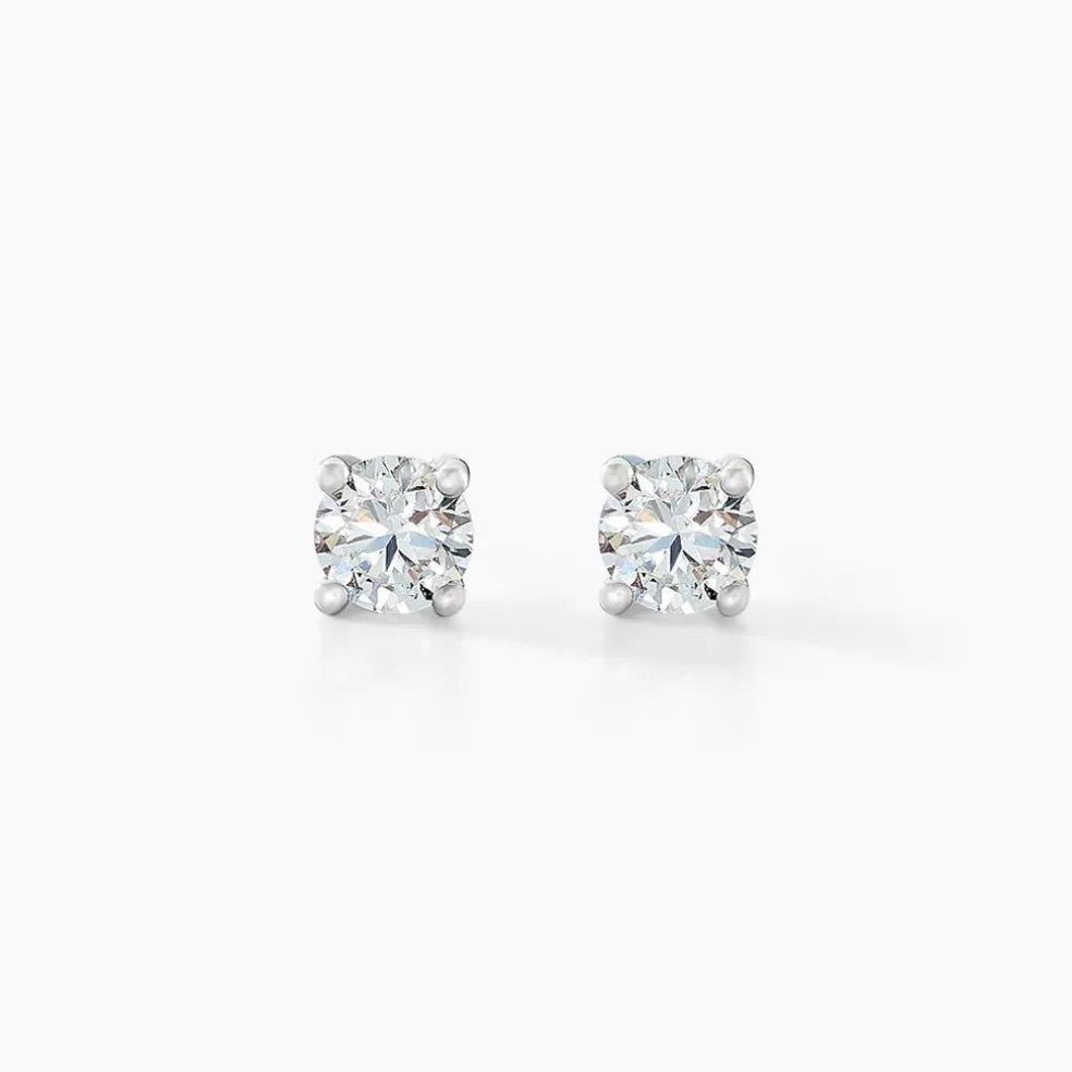 Boucles D'oreilles Puces Aphrodite Or Blanc Diamant