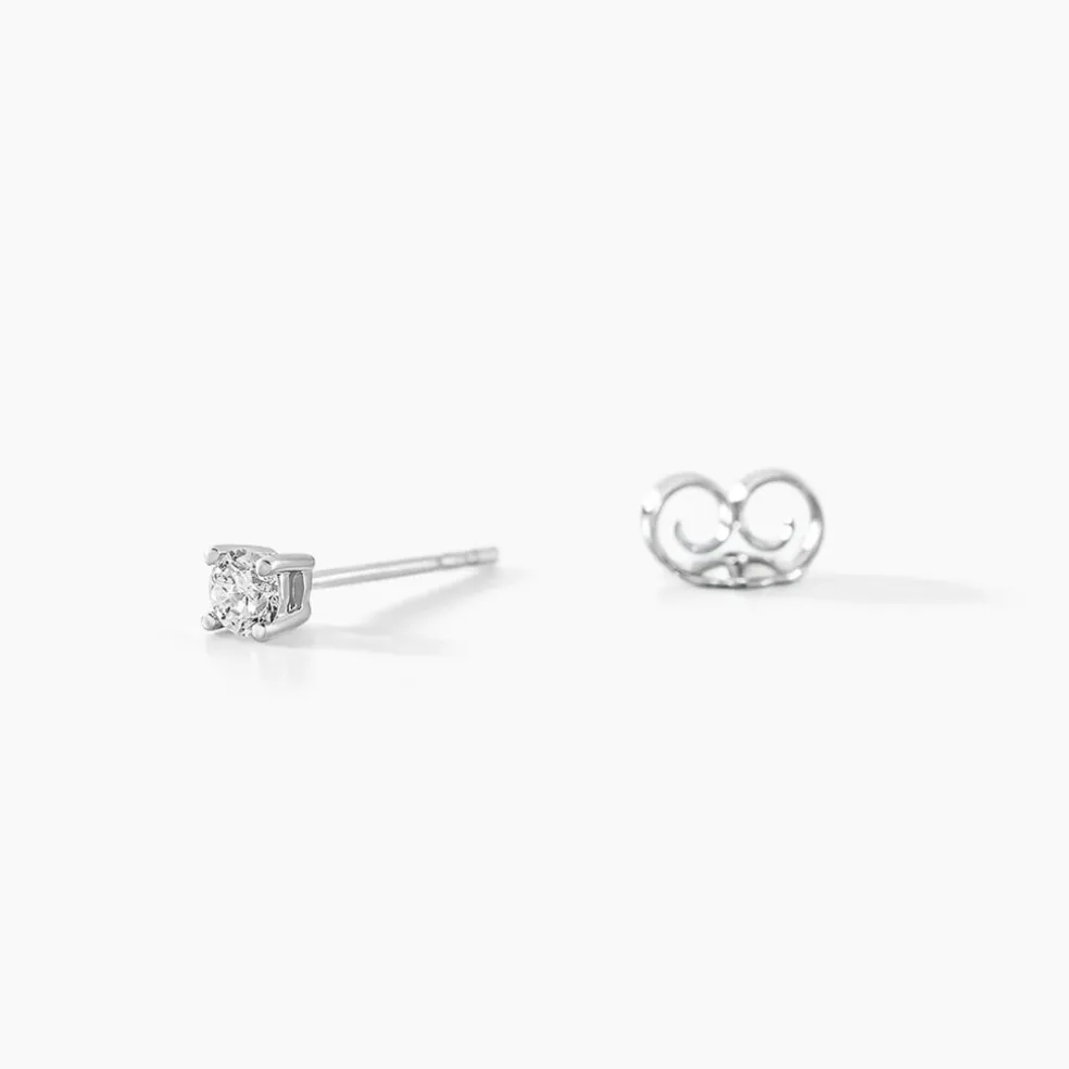 Boucles D'oreilles Puces Aphrodite Or Blanc Diamant