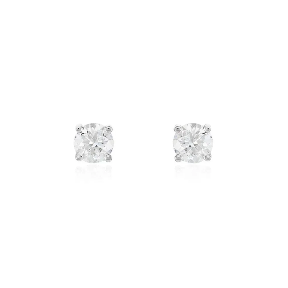 Boucles D'oreilles Puces Aphrodite Or Blanc Diamants