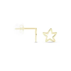 Boucles D'oreilles Puces Alphonsine Etoile De Mer Or Jaune
