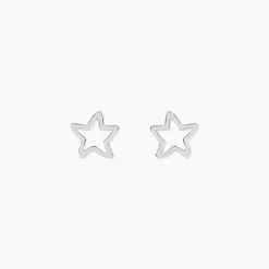 Boucles D'oreilles Puces Alphonsine Etoile De Mer Or Blanc