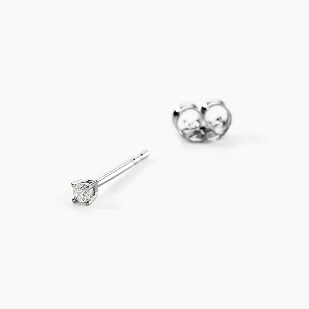 Boucles D'oreilles Puces Aphrodite Or Blanc Diamant