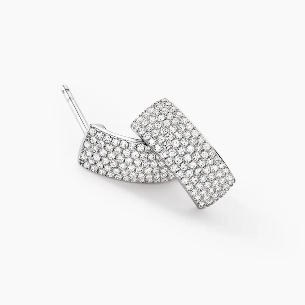 Boucles D'oreilles Puces Charlotte Or Blanc Diamant