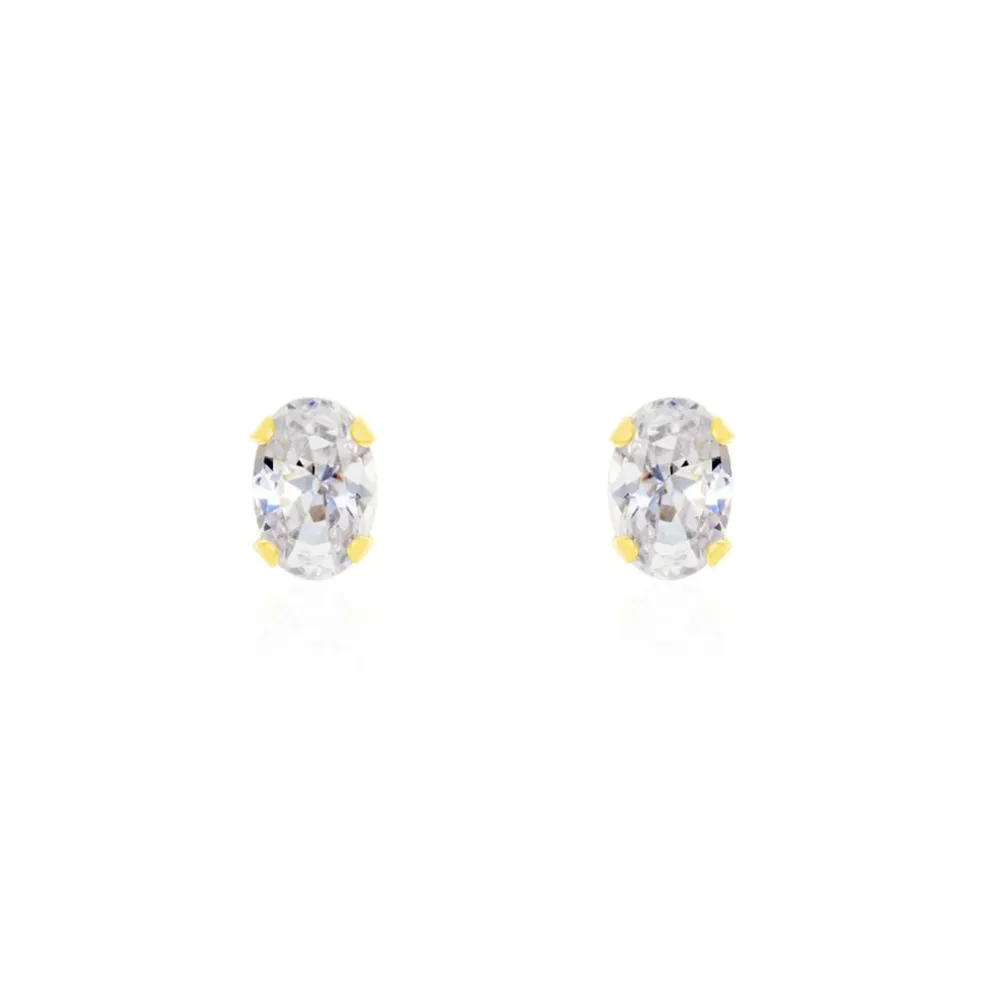 Boucles D'oreilles Puces Elea Or Jaune Oxyde