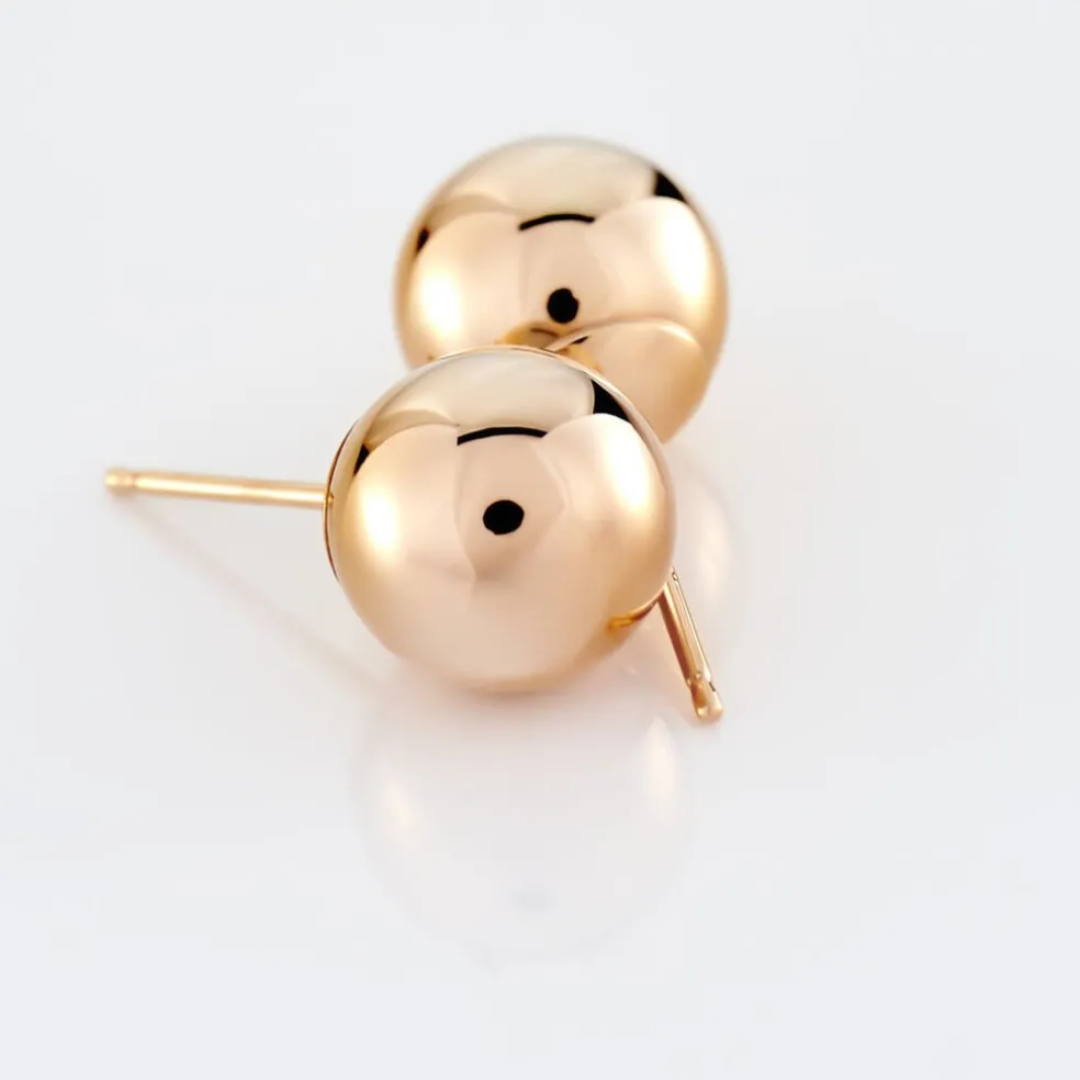 Boucles D'oreilles Puces Fidelia Boule Or Rose