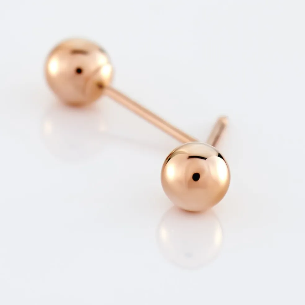 Boucles D'oreilles Puces Fidelia Boule Or Rose