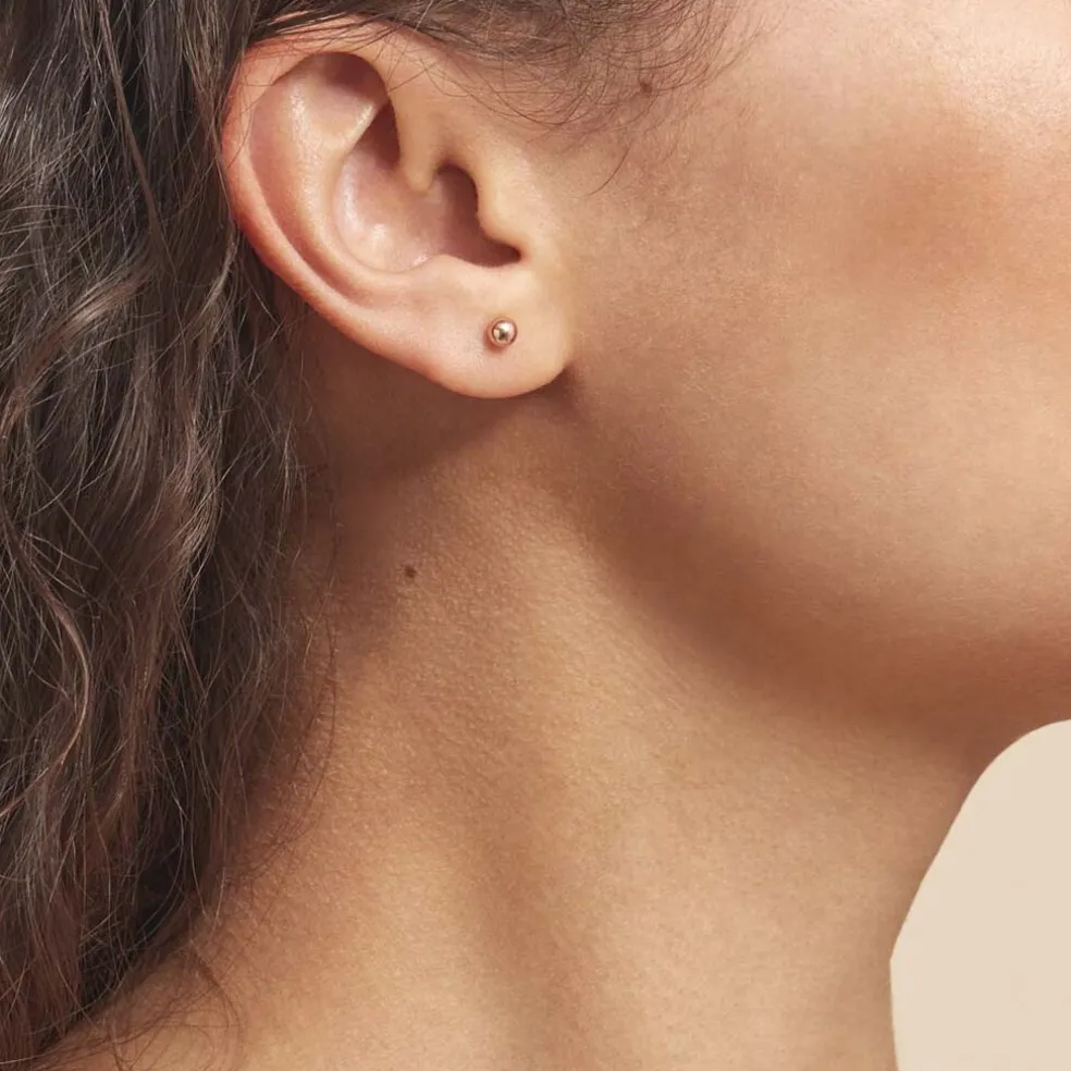 Boucles D'oreilles Puces Fidelia Boule Or Rose